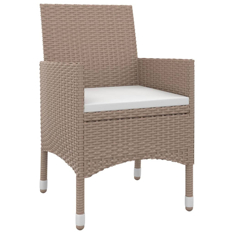 Ensemble de salle à manger rectangulaire avec coussins 78,7 po Nikaila, Beige/White, 6