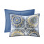 Courtepointe 6 pièces - Le médaillon floral double / grand 100% microfibre se lave facilement avec des coussins décoratifs-118740100-118740101