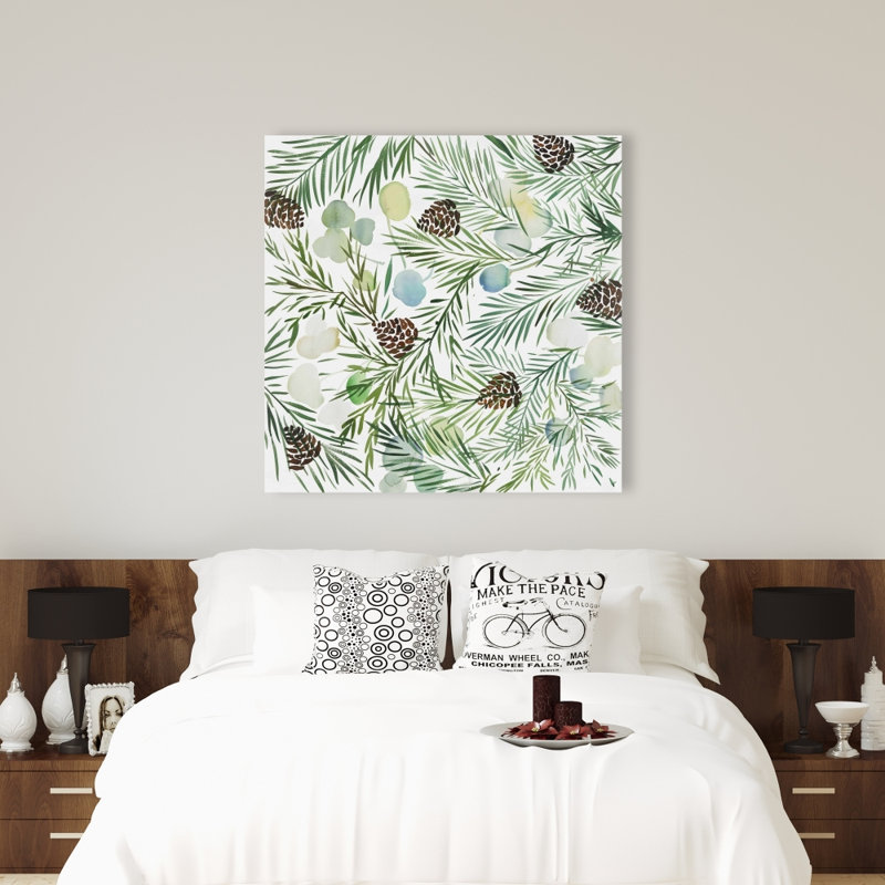 Motif de pomme de pin - Toile minimaliste à feuilles pour décoration intérieure