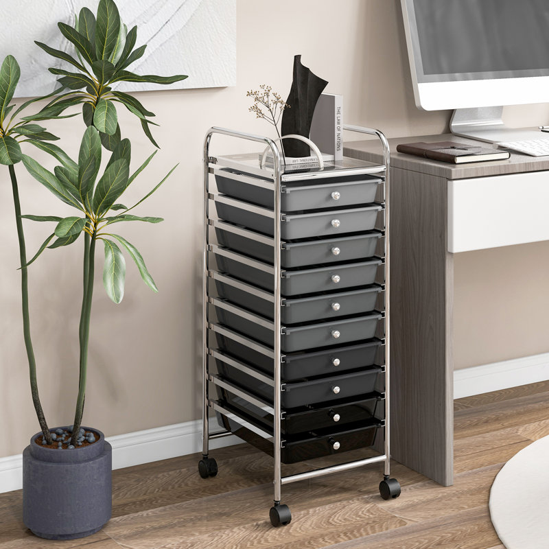 Daveney 10 Drawer Storage Drawer, Black