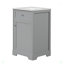 Meuble-lavabo de salle de bain avec lavabo, armoire de salle de bain avec porte à fermeture douce, support de rangement et tablette réglable