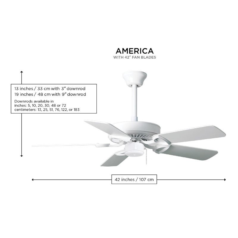 Ventilateur de plafond standard à 5 pales 52 po avec chaînette Ragnar, 42 po