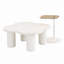 Ensemble de 2 tables basses de forme irrégulière avec quatre pieds à colonne romaine et table de bout avec plateau en verre pour le salon