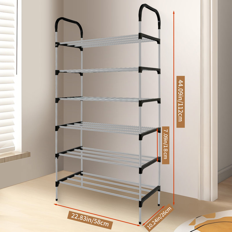  Étagère à chaussures multifonctionnelle à 6 niveaux, étagère à chaussures multicouche facile à assembler pour les couloirs, les chambres, les salles de bain, les bureaux et les salons