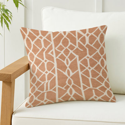 Coussin décoratif intérieur et extérieur brun Trellis