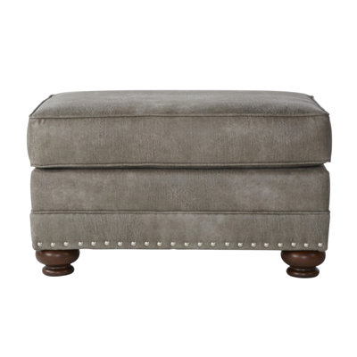 Leinster Faux Leather Upholstered Nailhead Ottoman