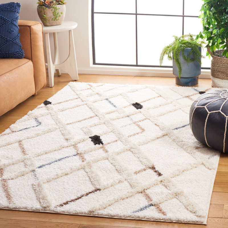 Bahrudin Hi-Lo Shag Performance Geometric Rug, Rectangle 5'3" x 7'6"