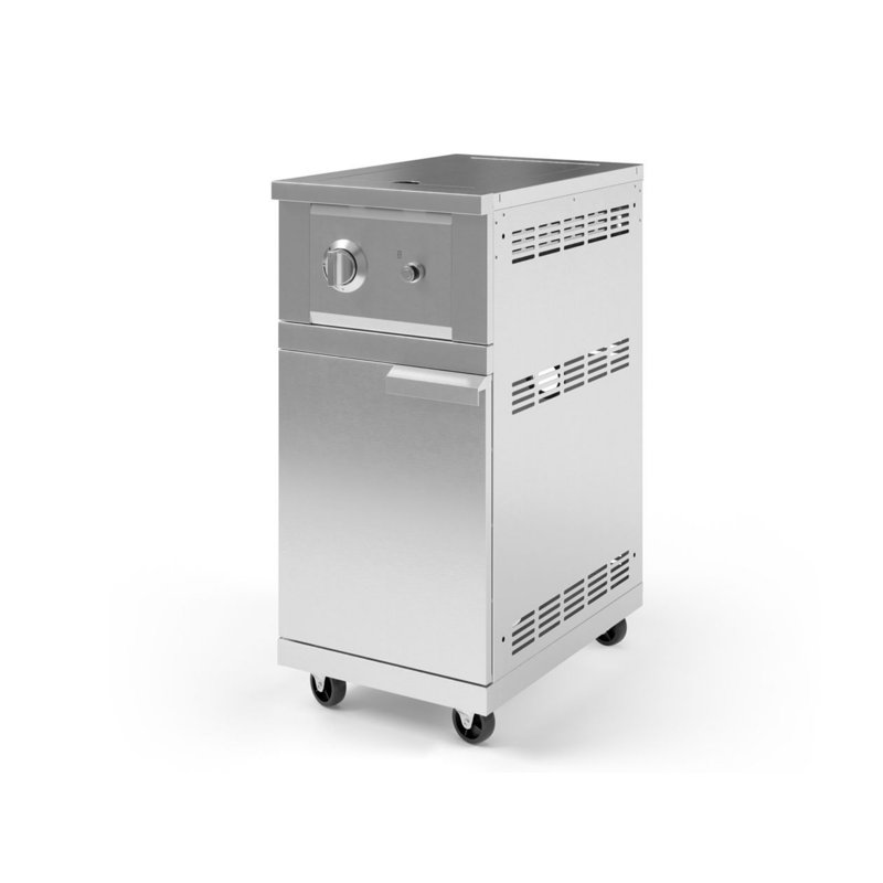 Brûleur latéral au gaz naturel en acier inoxydable avec chariot et roulettes, Acier Inoxydable, Gaz naturel