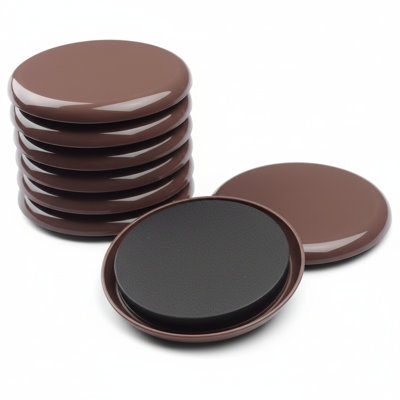 Furniture Sliders - 8 Pack, 3 1/2" Reusable Furniture Sliders For Carpet, Heavy-Duty Furniture Gliders Movers For Hardwood Floors - Brown