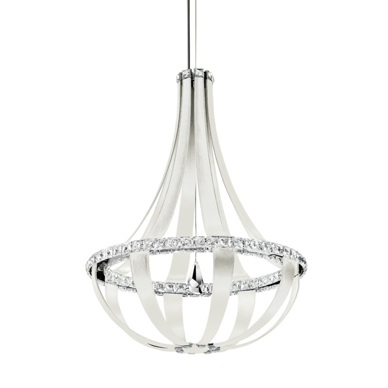 Crystal Empire 16 - Light LED Chandelier, 3000K, White Pass Leather