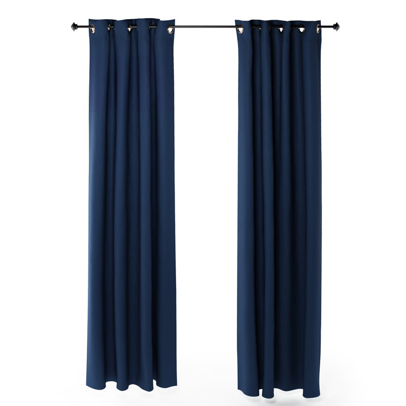 Mileti Blackout Sliding Panel Pair, Dark Blue, 52" W x 84" L