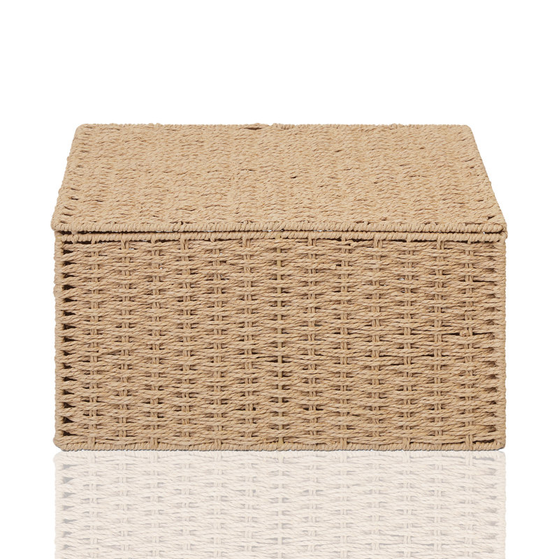 Highland Dunes Amettes Wicker Decorative Basket, 19.5cm H x 35cm W x 27.5cm D, Natural