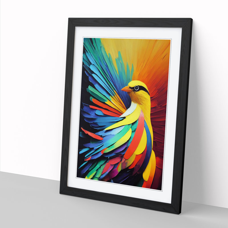 Bird - Single Picture Frame Print, Black Framed, 64cm H x 46cm W x 2cm D
