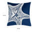 Housse de coussin décoratif, conception étoile de mer, velours indigo côtier 20 po