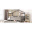 Lit double en bois avec lit gigogne simple, gris-765883837