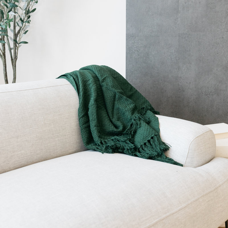 Wethersfield Knitted Throw Blanket, Emerald