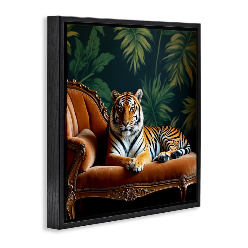 Chaise longue flottante Tiger, Cadre flottant noir de jais, H 18 po x l 18 po