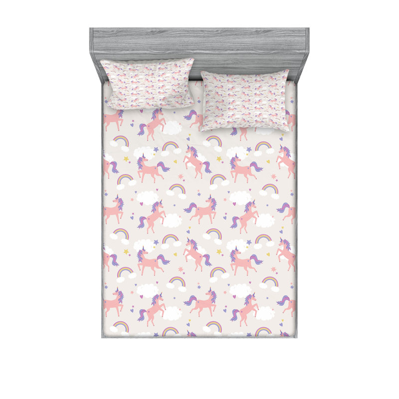 Multicolore drap-housse et coussin décoratif Ambesonne Rainbow, Ensemble de draps pour très grand lit californien