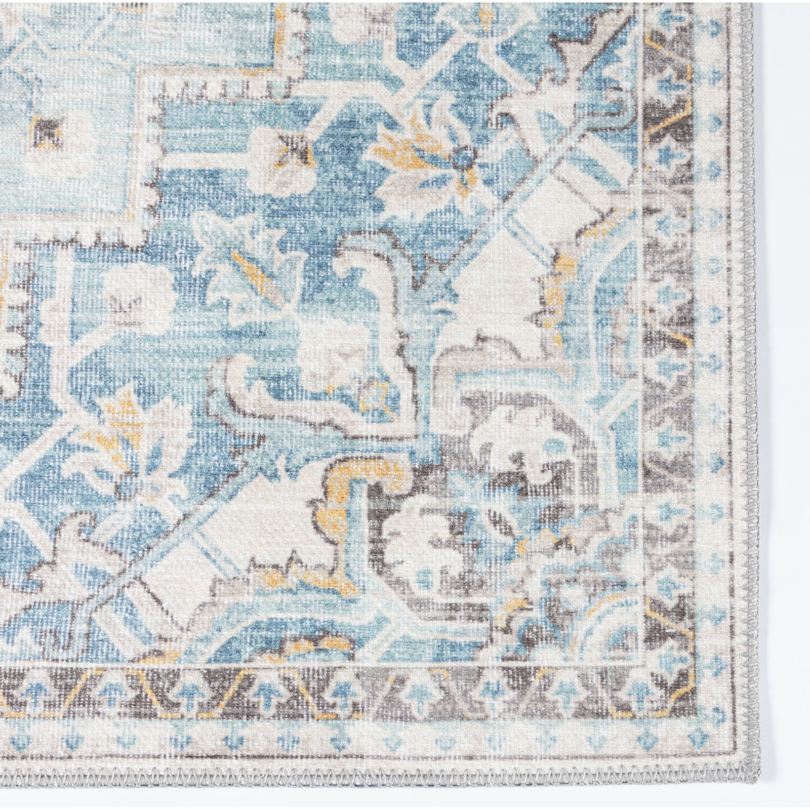 Maz Light Blue Oriental Rug, Rectangle 10' x 14'