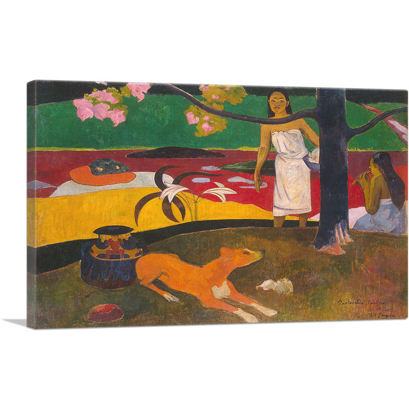 "Pastorales Tahitiennes" par Paul Gauguin, reproduction d'art sur toile tendue, H 26 po x l 40 po x P 0,75 po