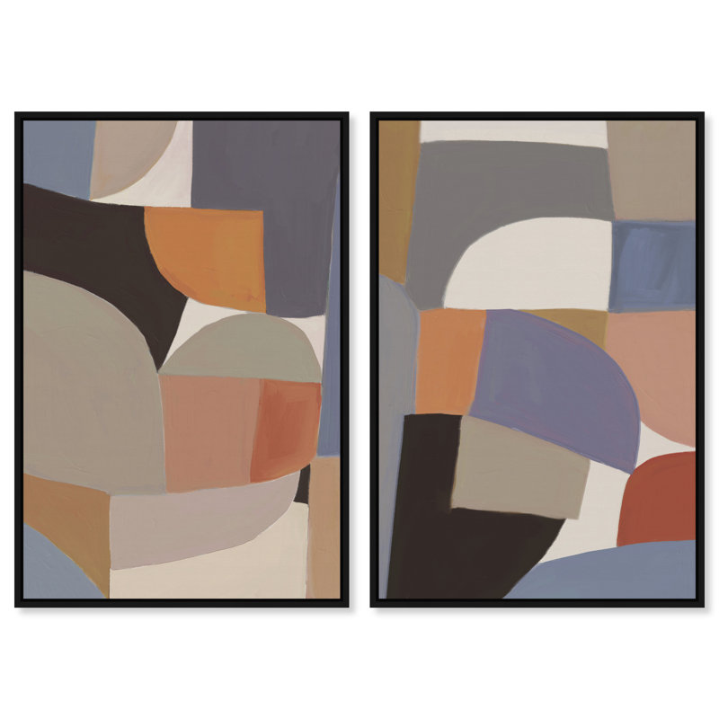 Muted Prelude Set Set by Oliver Gal, 110"H x 74"W, Black Floater Frame