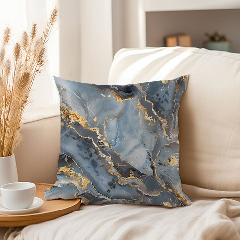 Abstract Gold & Gray Geode Crystals Marble XI Modern