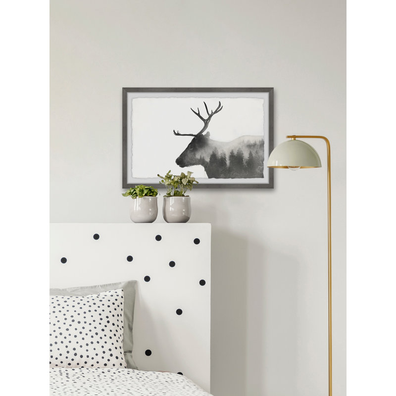 Alone Reindeer by Marmont Hill - Single Picture Frame Print, 41cm H x 61cm W x 3.81cm D