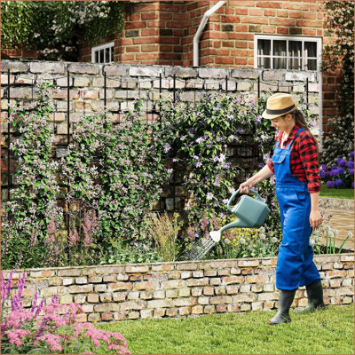 2 Pack Panels No Dig Dog Fence Outdoor - 66.9 Inch Tall Rustproof Animal Barrier With Gate, Decorative Garden Fence Panels For Yard Border, Patio
