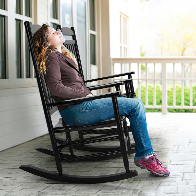 Solid Wood Rocking Chair, Black