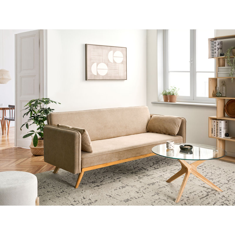 Sofa Bed ASAA Fabric, Light Brown
