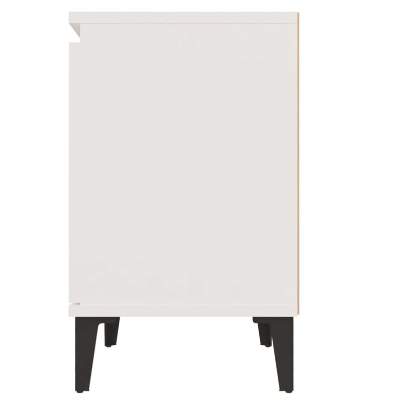 Mikkelson 40cm W Manufactured Wood Bedside Table, White