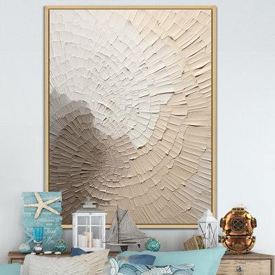Graceful Minimalism Beige Muted Art - Ray Canvas Art Print