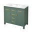 Meuble-lavabo de 36 po avec lavabo en céramique et espace de rangement polyvalent-833809852