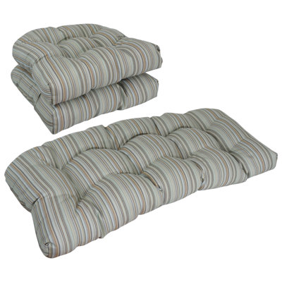 Ensemble de coussins de canapé en oléfine tissée à dossier arrondi (ensemble de 3)
