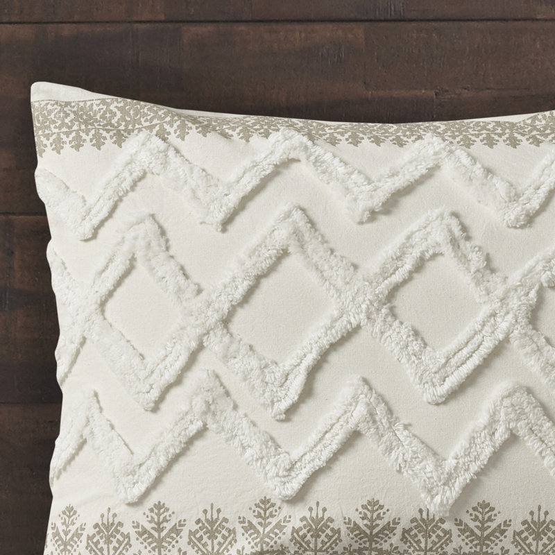 Housse de couette pour grand lit en coton avec chenille 3 pièces, Queen Comforter + 2 Shams, Taupe
