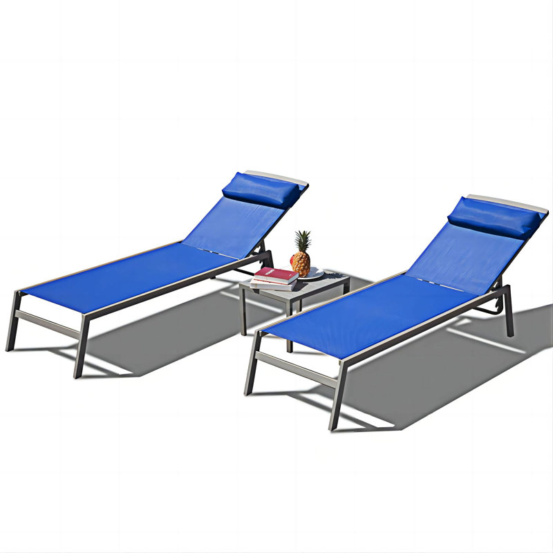 Patio Chaise Lounge Set, Blue