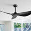 Ventilateur de plafond de 38 po noir sans lumières 3ABS avec télécommande