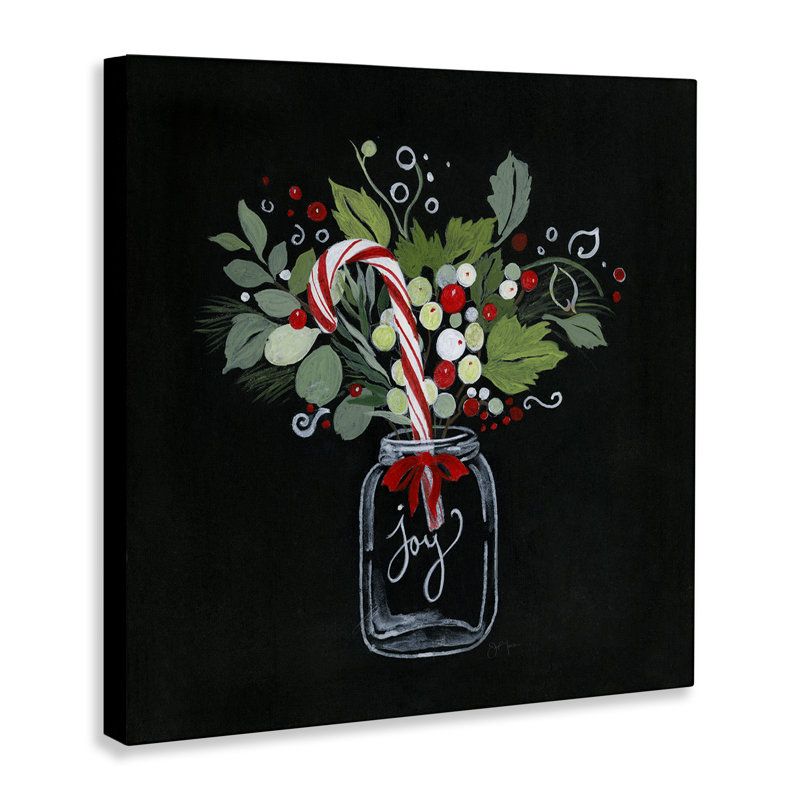 Art mural sur toile Joy Joy Cane Jar par Janet Tava, H 36 po x l 36 po