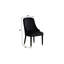 Chaises de salle à manger rembourrées en velours noir, look moderne, accent doré, 2 chaises avec revêtement et 2 pièces-1822779417
