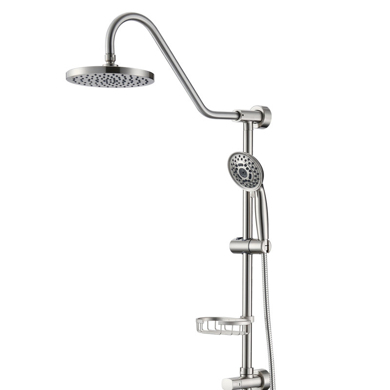 Shower Head And Handheld With 8" Rain - High-Performance System High Strength Water For Muscle Relief Stainless Steel, Brushed Nickel