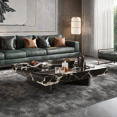 Modern minimalist square luxury stone coffee table