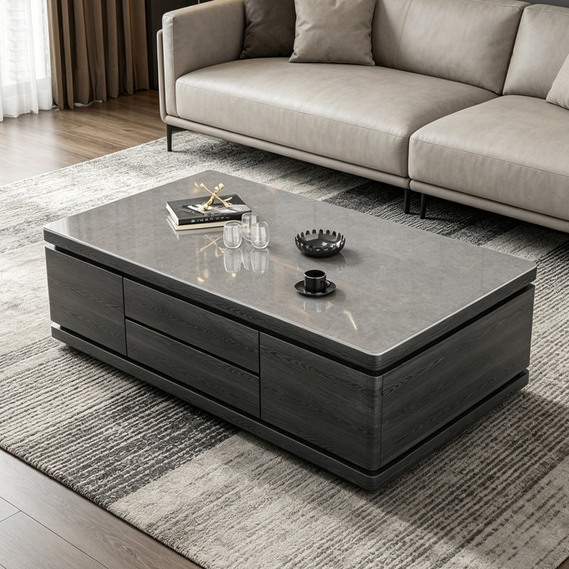 Tafa, H 19,68 po x l 59,05 po x P 33,46 po, Gris clair / gris foncé