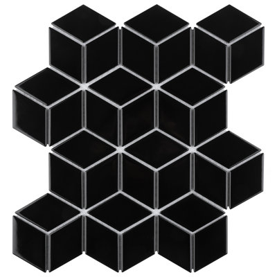 Metro Rhombus 11" x 12" Porcelain Mosaic Tile