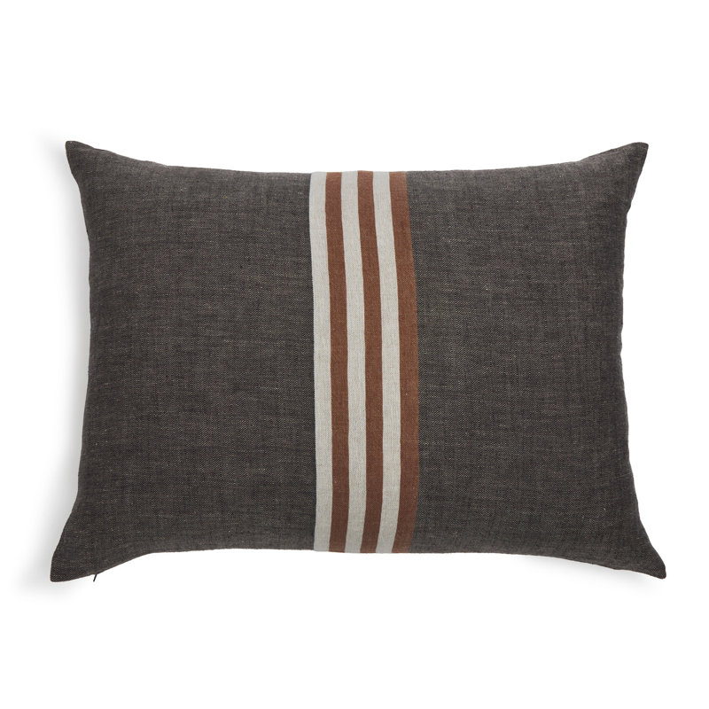 Benny Striped Linen Reversible Throw Pillow