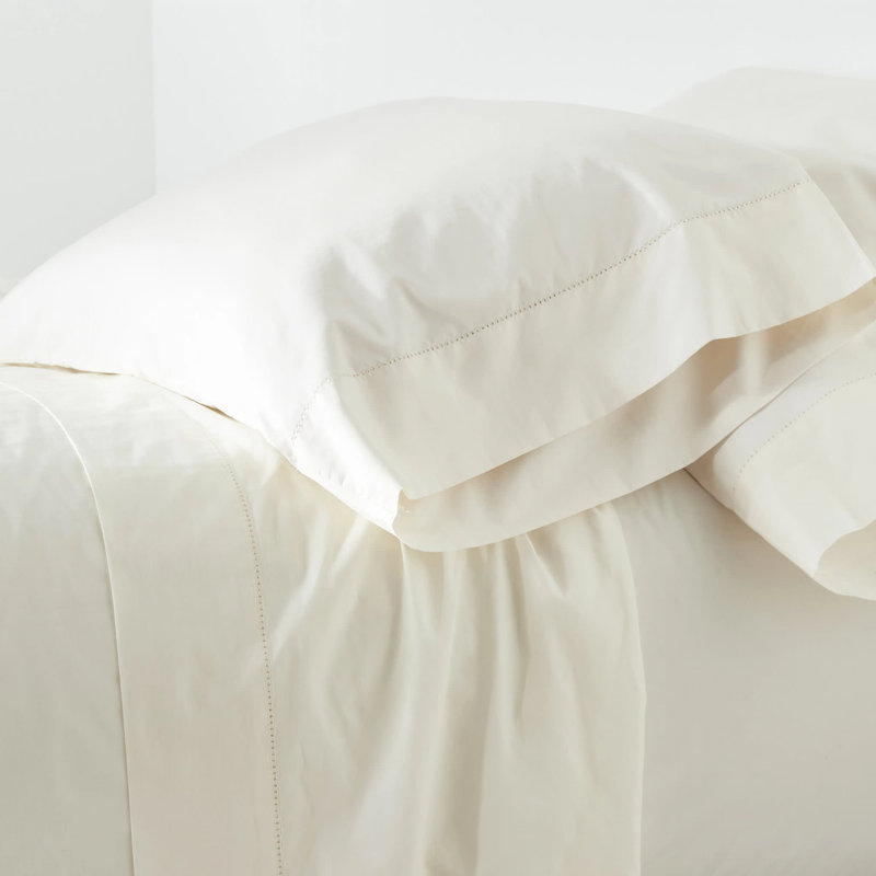 Classic Hemstitch Pillowcases (Pair), Standard Pillowcases, Ivory