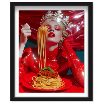 Oliver Gal Holy Pasta Fashion and Glam - Glitter Framed Shadowbox Art
