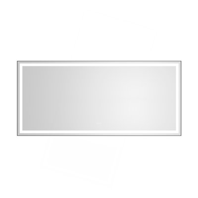 Miroir de salle de bain 96 x 48 pouces à DEL avec cadre en aluminium, miroir de meuble-lavabo mural, anti-buée, mémoire, 3 couleurs, réglable en continu