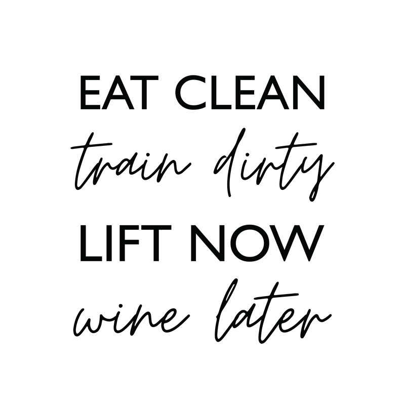 Eat Train Lift Wine - Wrapped Canvas Art Prints, 30cm H x 30cm W 