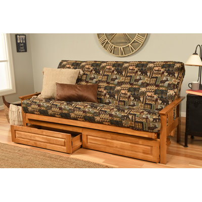 Stratford Full-Size Futon Frame Includes Storage Drawers and Mattress