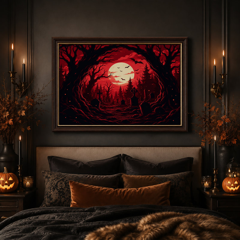 Silhouettes d'art sur toile, "Halloween", H 12 po x l 18 po